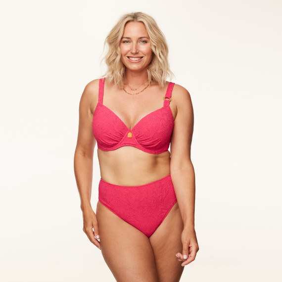 Annadiva Swim Pink Garden Hohe Bikini Hose Cerise