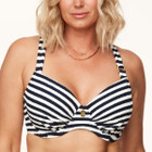 Navy Stripes Vorgeformtes Balconette Bikini Oberteil