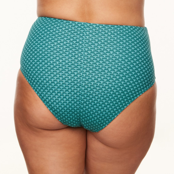 Annadiva Swim Chinese Fan High Waist Bikini Hose Aqua