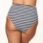 Annadiva Swim Navy Stripes High Waist Bikini Hose Blue