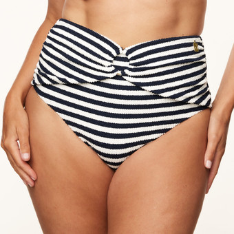 Navy Stripes High Waist Bikinibroekje