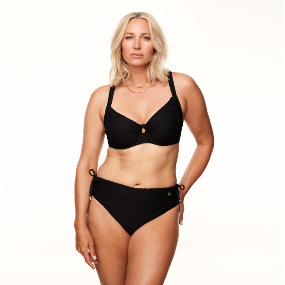 Annadiva Swim The Hills Hohe Bikini Hose mit Seitlichen Bändern Black