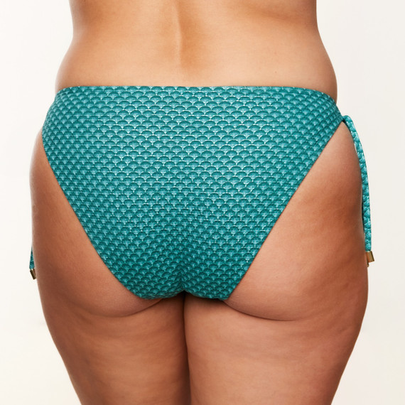 Annadiva Swim Chinese Fan Bikini Hose mit Seitlichen Bändern Aqua