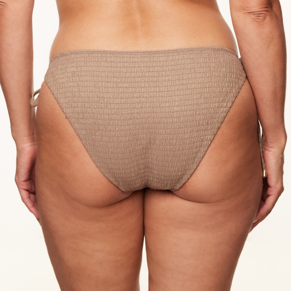 Annadiva Swim Sparkling Smocky Bikini Hose mit Seitlichen Bändern Taupe