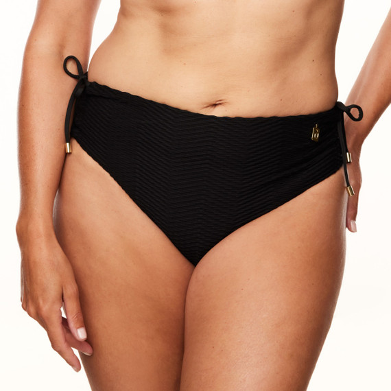 Annadiva Swim The Hills Hohe Bikini Hose mit Seitlichen Bändern Black