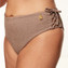 Annadiva Swim Sparkling Smocky Hohe Bikini Hose mit Seitlichen Bändern Taupe