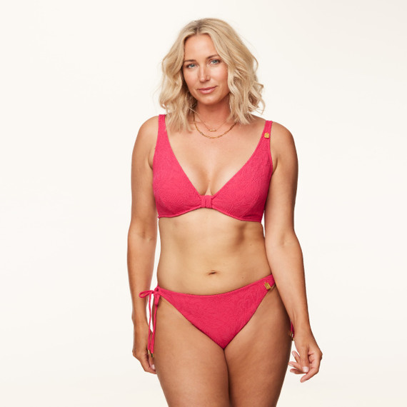 Annadiva Swim Pink Garden Plunge Bikinitop Cerise