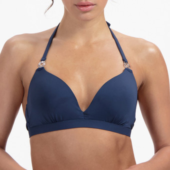 Navy Padded Triangle Bikinitop