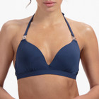 Navy Padded Triangle Bikini Oberteil