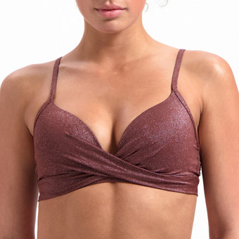 Raisin Glitter Twist Bikinitop
