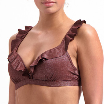 Raisin Glitter Plunge Bikinitop