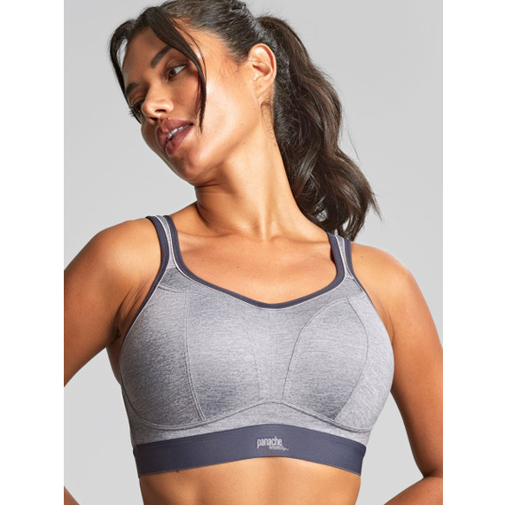 Panache Boundless Voorgevormde sport BH Zonder Beugels Charcoal Marl
