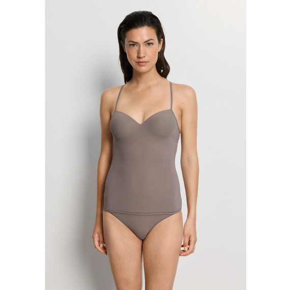 Hanro Allure Cami Top met Voorgevormde BH Taupe
