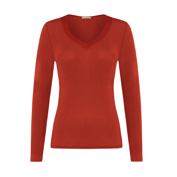 Hanro Annik Shirt Blood Orange