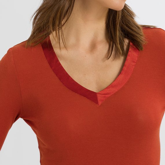 Hanro Annik Shirt Blood Orange