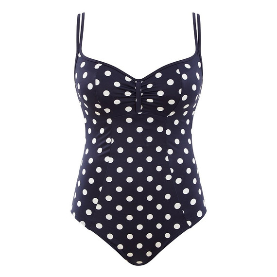 Panache Swim Anya Riva Spot Badpak Navy Vanilla