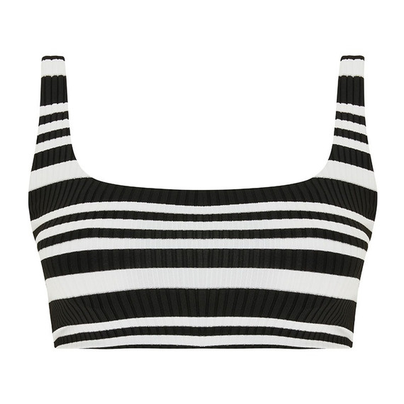 Annadiva Swim Aruba Stripe Bralette Bikinitop Black White