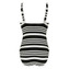 Annadiva Swim Aruba Stripe High Neck Badpak Black White