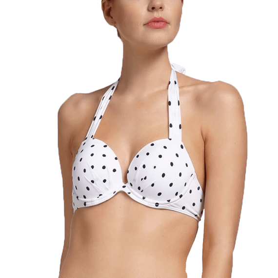 Cyell Bardot Halter Bikinitop Polkadot