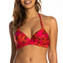 Pink Lilies Padded Triangle Bikinitop