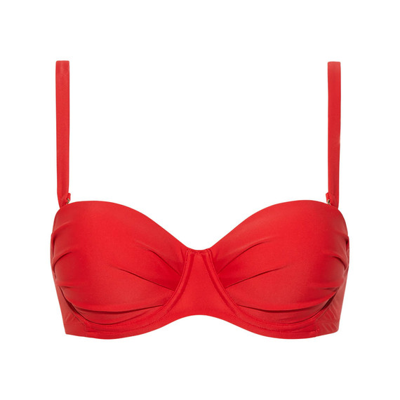 Chinese Red Bandeau Bikini Oberteil