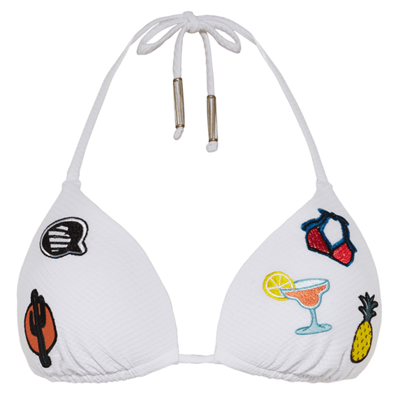 White Triangle Bikinitop Met Details