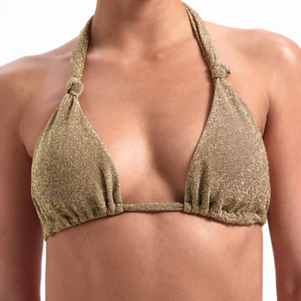 Gold Glitter Triangle Bikinitop