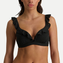 Beachlife Black Embroidery Plunge Bikinitop