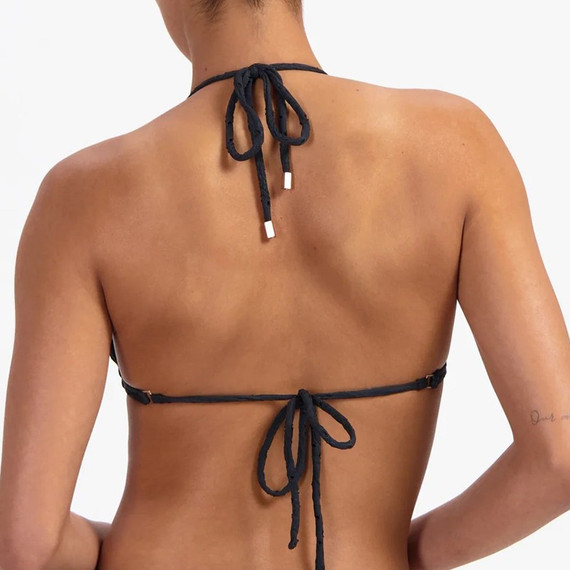 Beachlife Black Embroidery Triangle Bikinitop