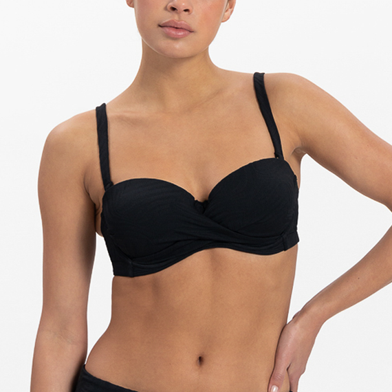 Beachlife Black Swirl Bandeau Bikinitop