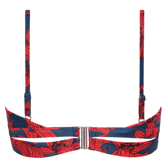 Beachlife Blue Lilies Twist Bikinitop