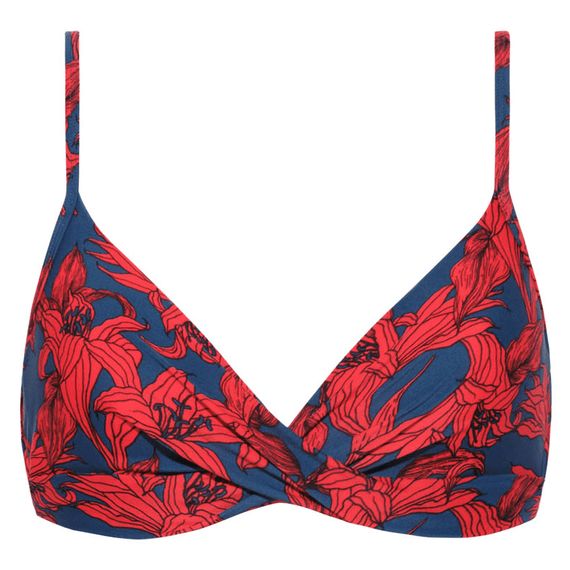 Blue Lilies Twist Bikinitop