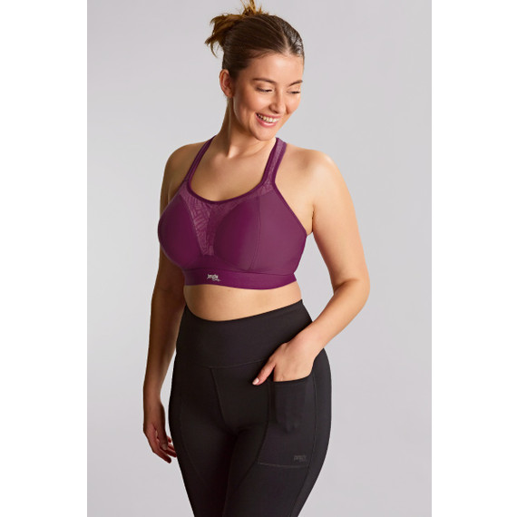 Panache Sport Boundless Voorgevormde Sport BH Zonder Beugels Berry Chalk