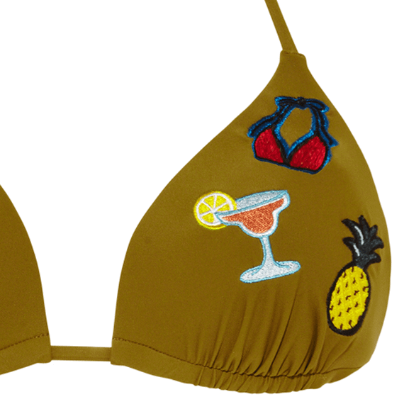 Beachlife Breen Triangle Bikinitop Met Details