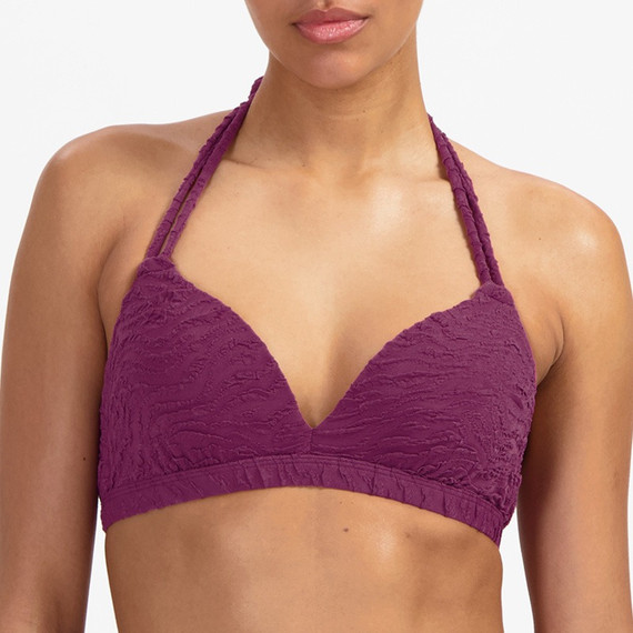 Beachlife Bright Plum Padded Triangle Bikinitop Plum