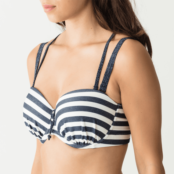 PrimaDonna Swim California Voorgevormde Strapless Bikinitop Blue Legend