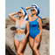 Annadiva Swim Capri One Shoulder Badpak Cornflower