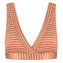Beachlife Caramel Stripe Plunge Bikini Oberteil