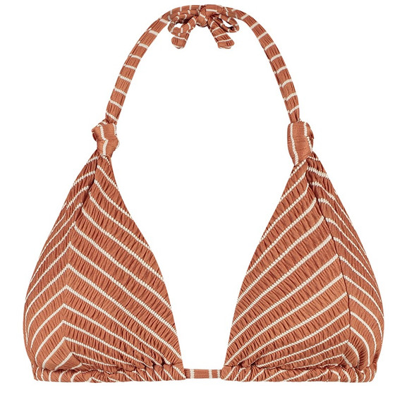 Beachlife Caramel Stripe Triangle Bikinitop
