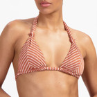 Caramel Stripe Triangle Bikini Oberteil