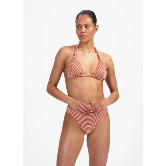 Beachlife Caramel Stripe Triangle Bikinitop