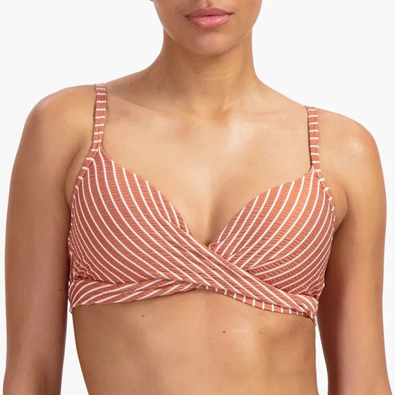 Beachlife Caramel Stripe Twist Bikinitop