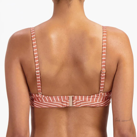 Beachlife Caramel Stripe Twist Bikinitop