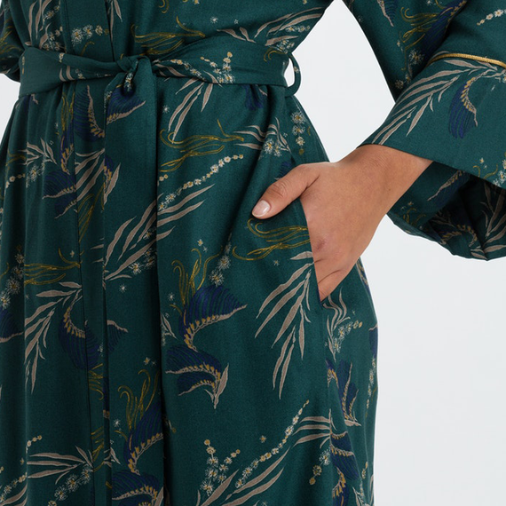 Hanro Celia Bademantel Kelp Garden Print