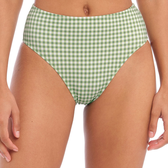 Freya Bademode Check In Hohe Bikini Hose Khaki