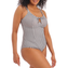 Elomi Swim Checkmate Beugelloos Badpak Grey Marl