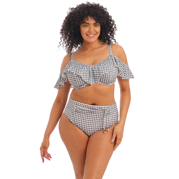 Elomi Swim Checkmate Hoog Bikinibroekje Grey Marl