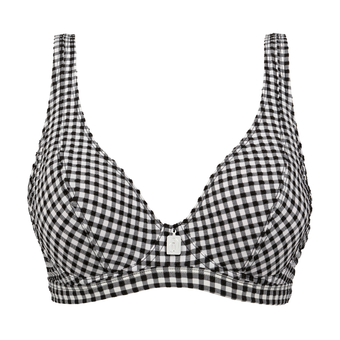 Checky Plunge Bikini Oberteil