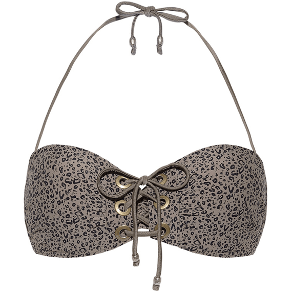Beachlife Cheetah Bandeau Bikinitop Taupe