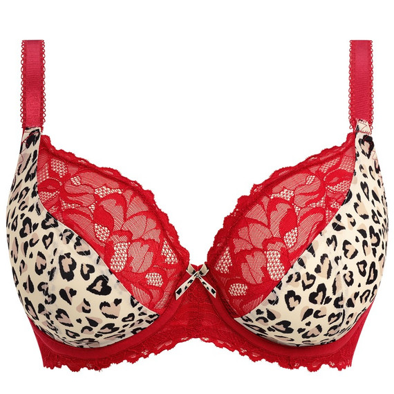 Freya Cherish Me Plunge BH Red Leopard